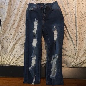 dark blue fashion nova jeans